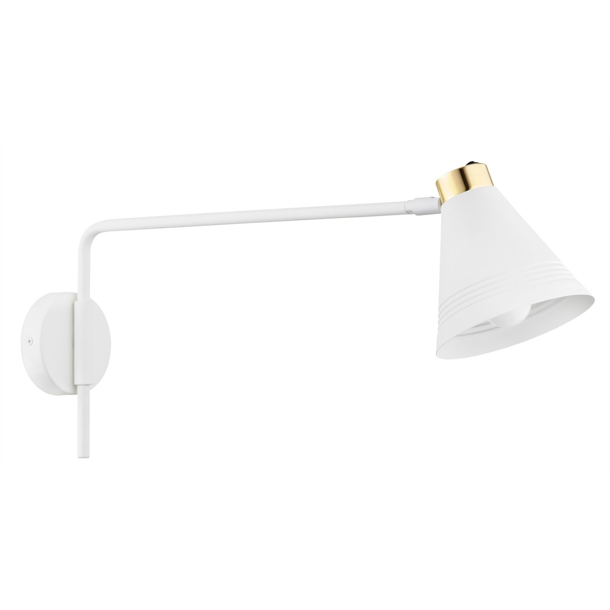 Argon AVALONE 8007 ruchomy biały kinkiet z elementami mosiądzowanymi