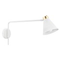 Argon AVALONE 8007 ruchomy biały kinkiet z elementami mosiądzowanymi