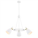 Argon CHARLOTTE 6148 biała lampa wisząca z elementami mosiądzowanymi