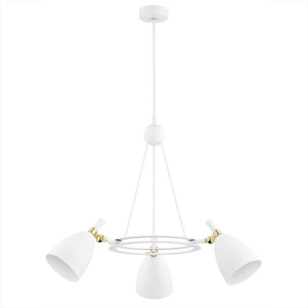 Argon CHARLOTTE 6148 biała lampa wisząca z elementami mosiądzowanymi
