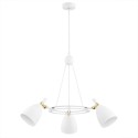 Argon CHARLOTTE 6148 biała lampa wisząca z elementami mosiądzowanymi