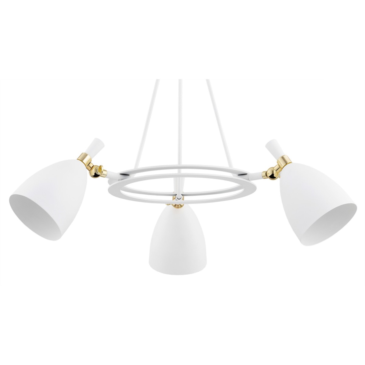 Argon CHARLOTTE 6148 biała lampa wisząca z elementami mosiądzowanymi