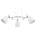 Argon CHARLOTTE 6148 biała lampa wisząca z elementami mosiądzowanymi