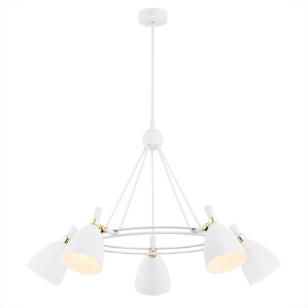 Argon CHARLOTTE 2117 biała lampa wisząca z elementami mosiądzowanymi