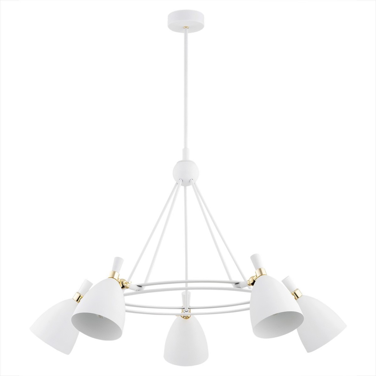 Argon CHARLOTTE 2117 biała lampa wisząca z elementami mosiądzowanymi