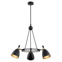 Argon CHARLOTTE 6149 czarna lampa wisząca z elementami mosiądzowanymi