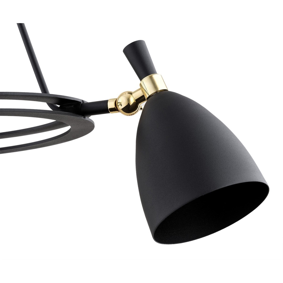 Argon CHARLOTTE 6149 czarna lampa wisząca z elementami mosiądzowanymi