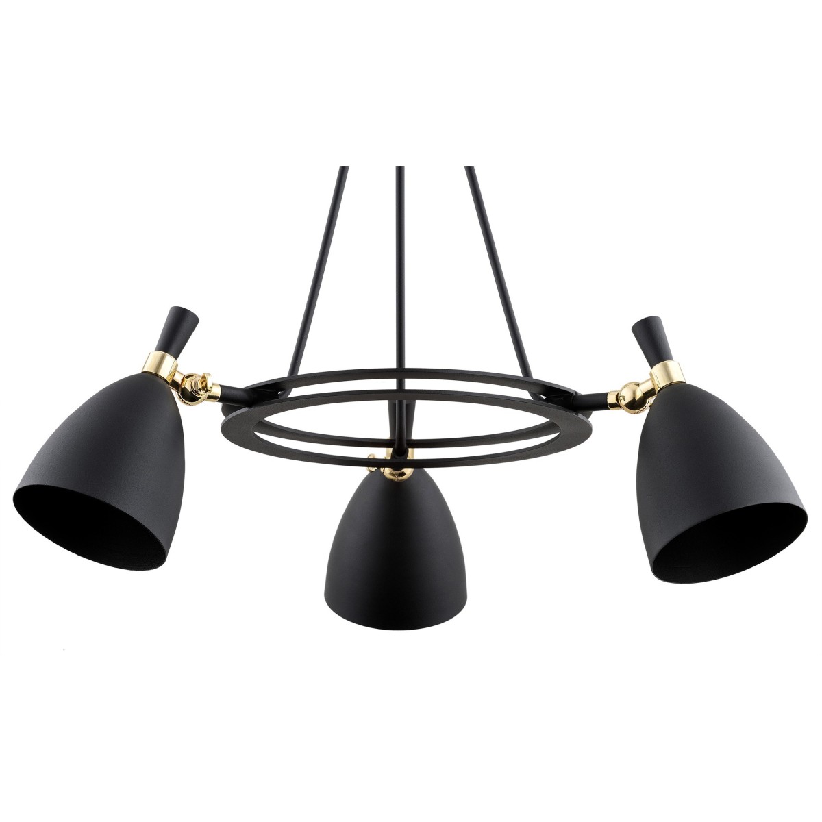 Argon CHARLOTTE 6149 czarna lampa wisząca z elementami mosiądzowanymi
