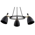 Argon CHARLOTTE 6149 czarna lampa wisząca z elementami mosiądzowanymi