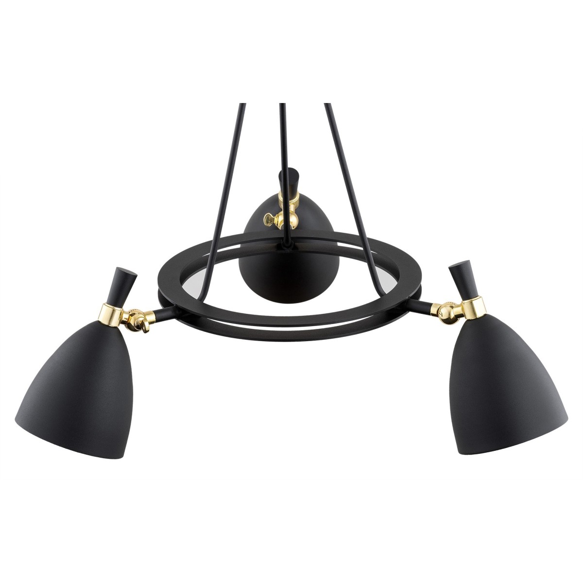 Argon CHARLOTTE 6149 czarna lampa wisząca z elementami mosiądzowanymi
