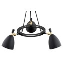 Argon CHARLOTTE 6149 czarna lampa wisząca z elementami mosiądzowanymi