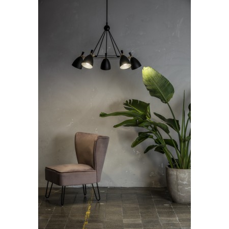 Argon CHARLOTTE 2118 czarna lampa wisząca z elementami mosiądzowanymi