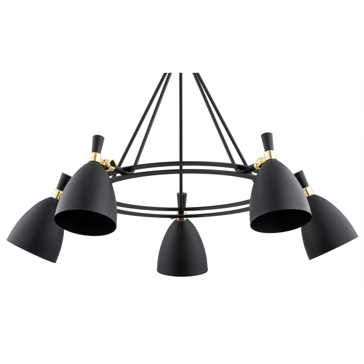 Argon CHARLOTTE 2118 czarna lampa wisząca z elementami mosiądzowanymi