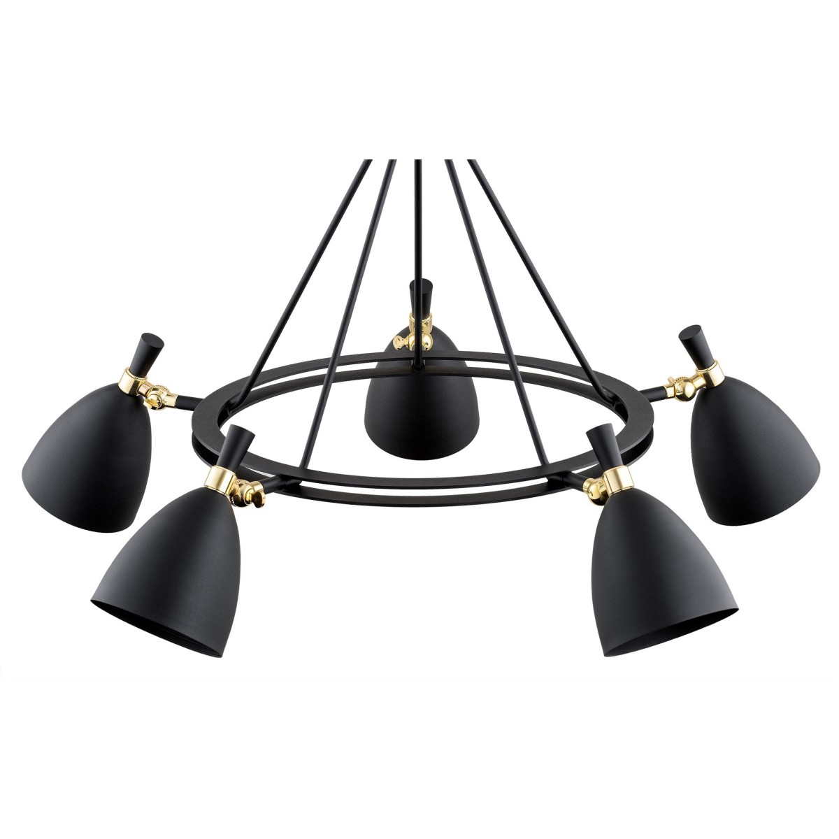 Argon CHARLOTTE 2118 czarna lampa wisząca z elementami mosiądzowanymi