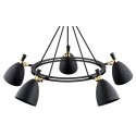 Argon CHARLOTTE 2118 czarna lampa wisząca z elementami mosiądzowanymi