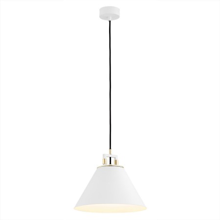 Argon ORTE 4914 biała lampa wisząca z elementami mosiądzowanymi