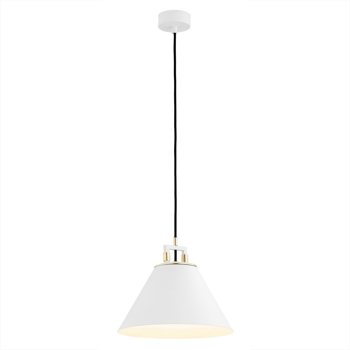Argon ORTE 4914 biała lampa wisząca z elementami mosiądzowanymi
