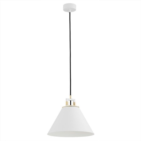 Argon ORTE 4914 biała lampa wisząca z elementami mosiądzowanymi