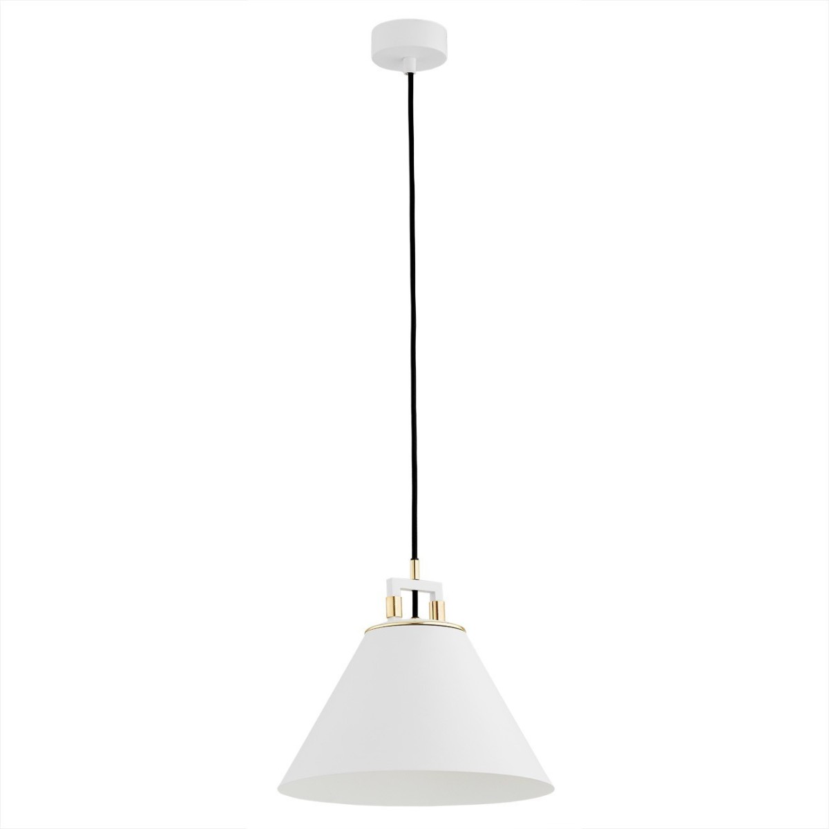 Argon ORTE 4914 biała lampa wisząca z elementami mosiądzowanymi