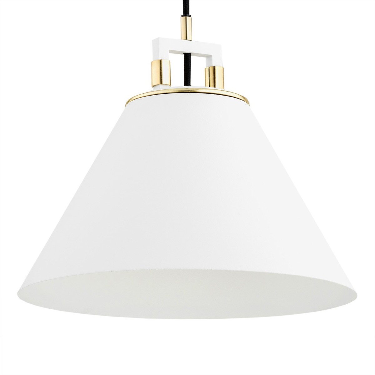 Argon ORTE 4914 biała lampa wisząca z elementami mosiądzowanymi