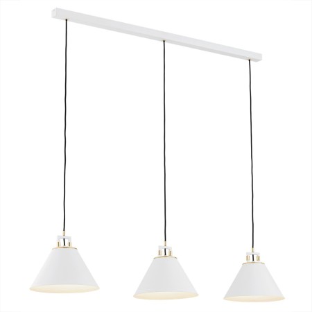 Argon ORTE 6173 biała lampa wisząca z elementami mosiądzowanymi
