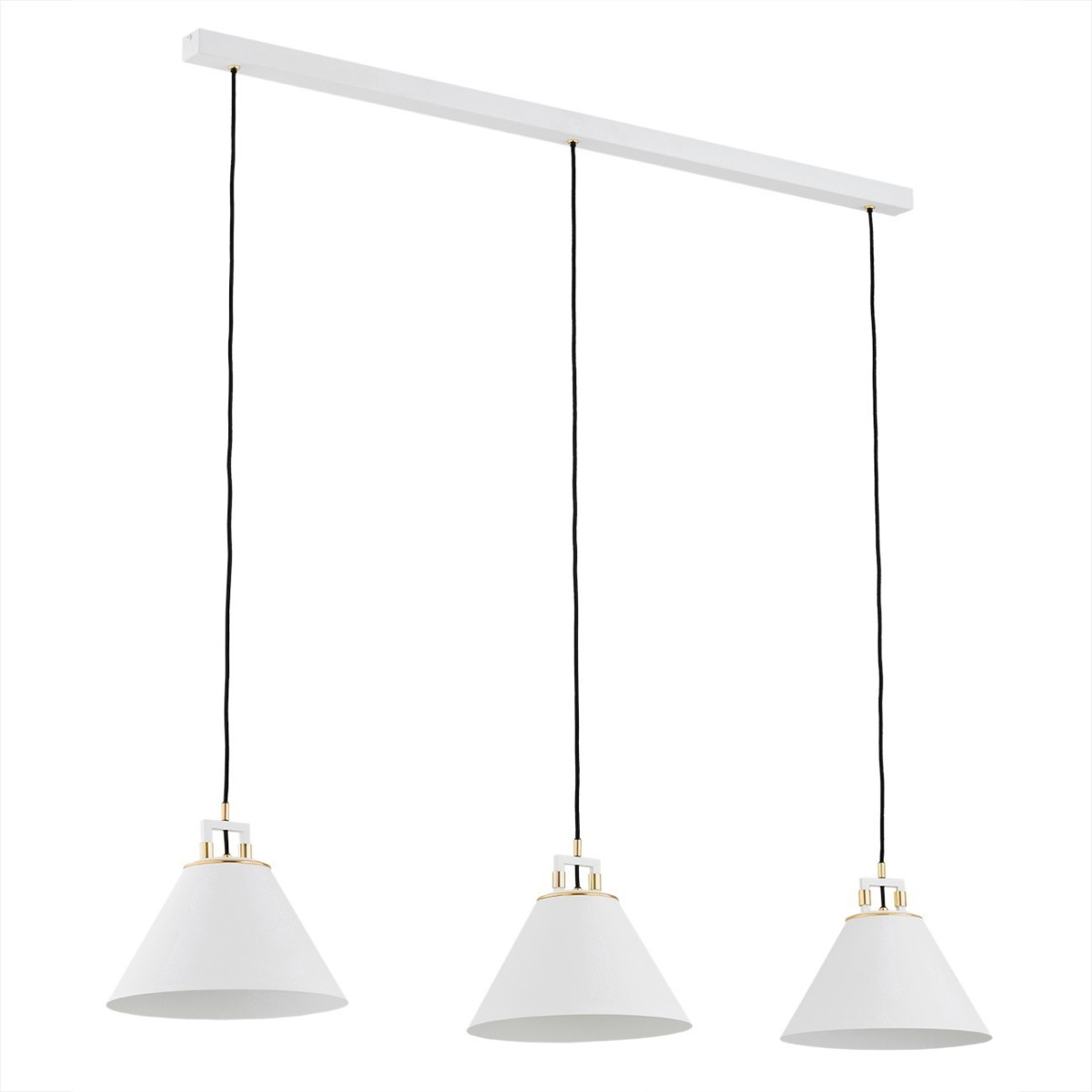 Argon ORTE 6173 biała lampa wisząca z elementami mosiądzowanymi