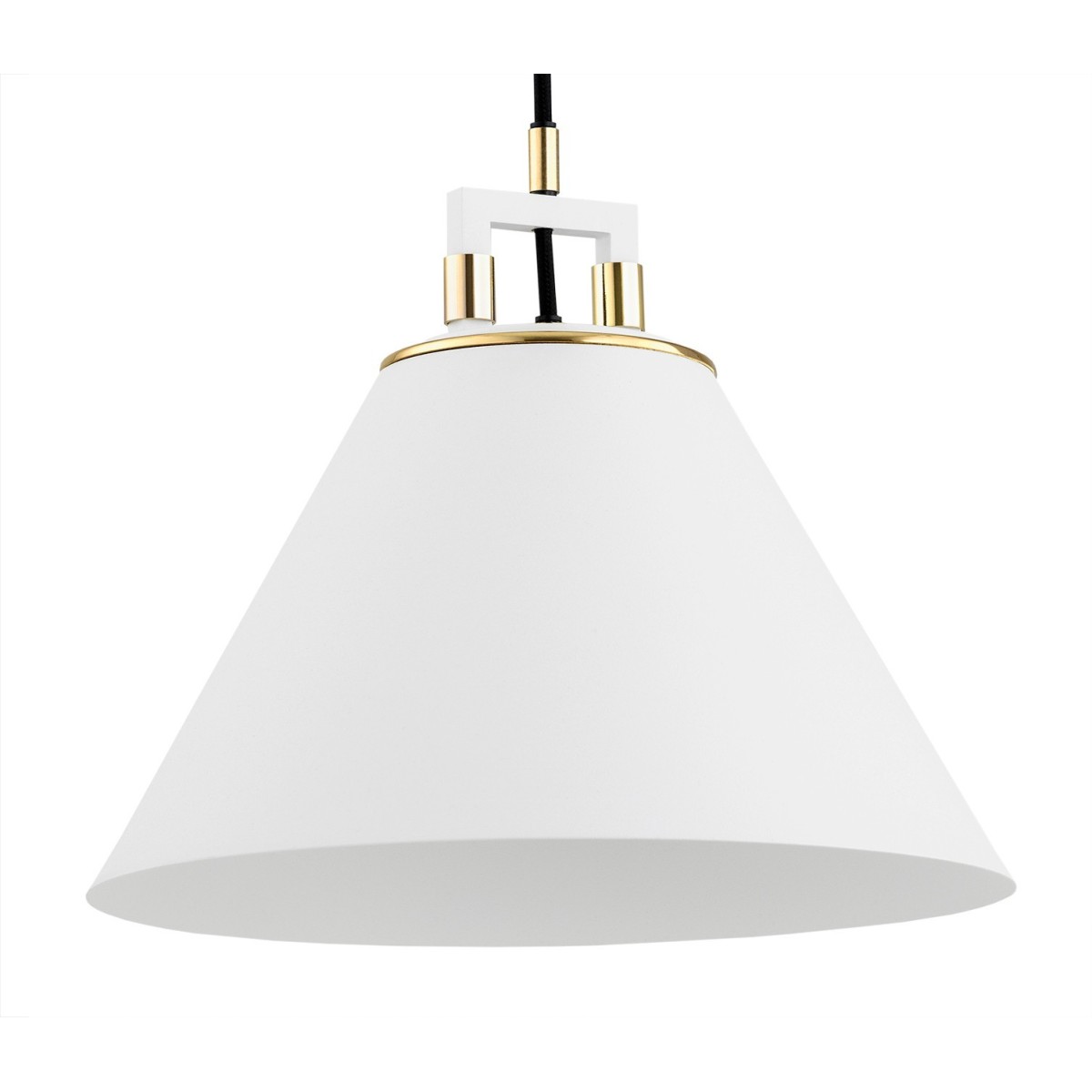 Argon ORTE 6173 biała lampa wisząca z elementami mosiądzowanymi