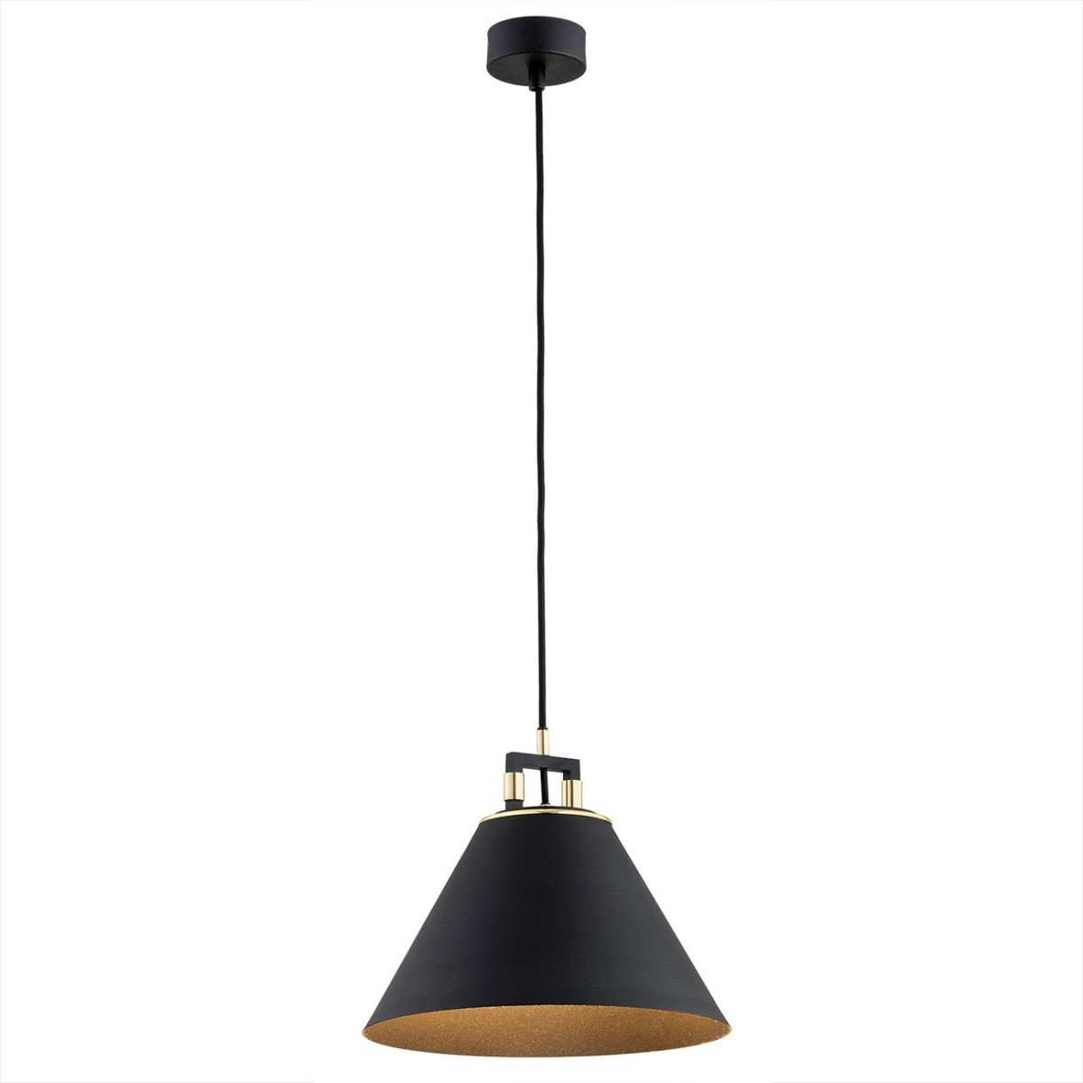 Argon ORTE 4915 czarna lampa wisząca z elementami mosiądzowanymi