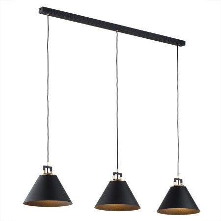 Argon ORTE 6174 czarna lampa wisząca z elementami mosiądzowanymi