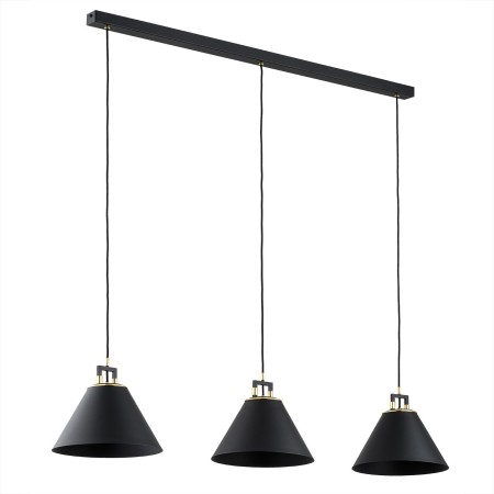 Argon ORTE 6174 czarna lampa wisząca z elementami mosiądzowanymi