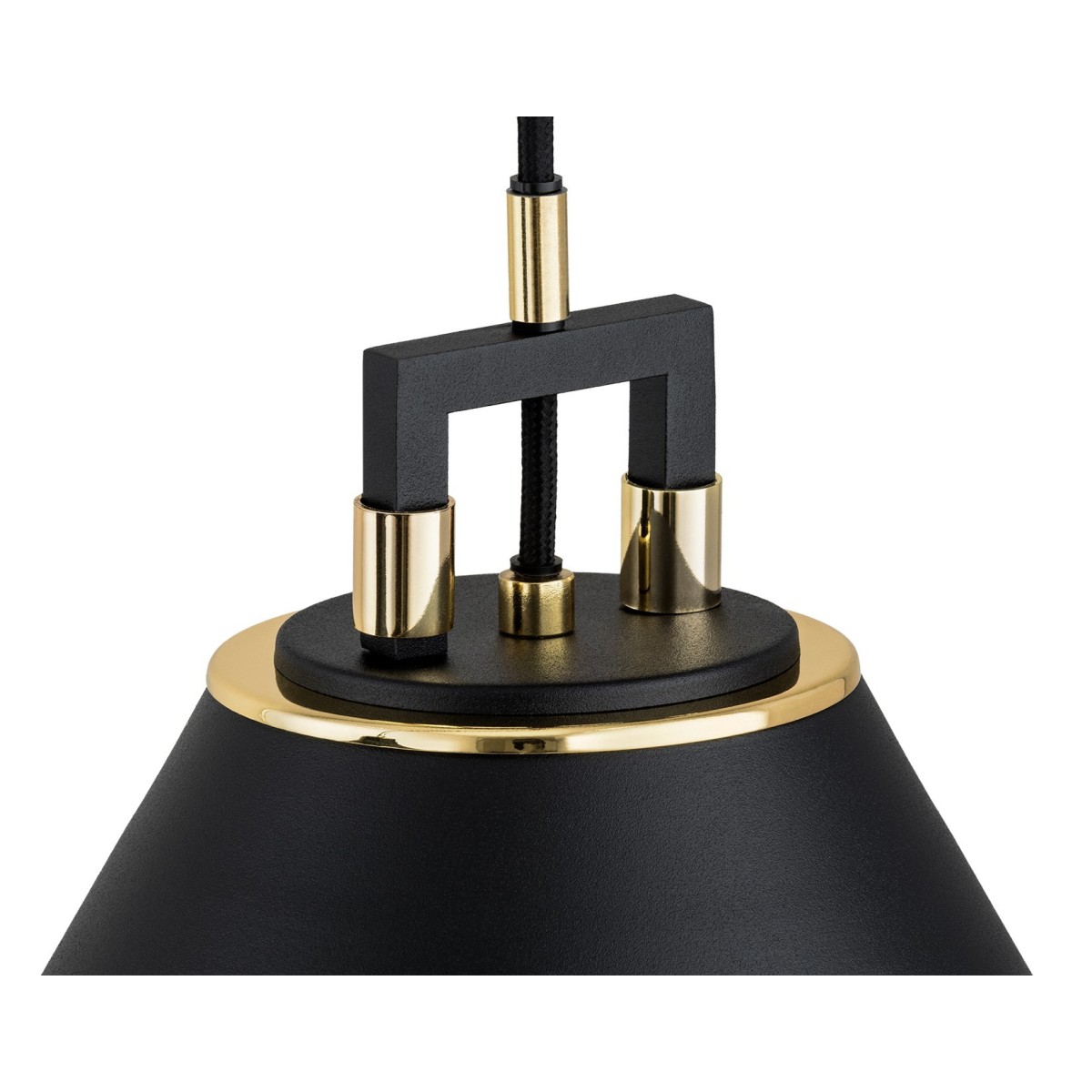 Argon ORTE 6174 czarna lampa wisząca z elementami mosiądzowanymi