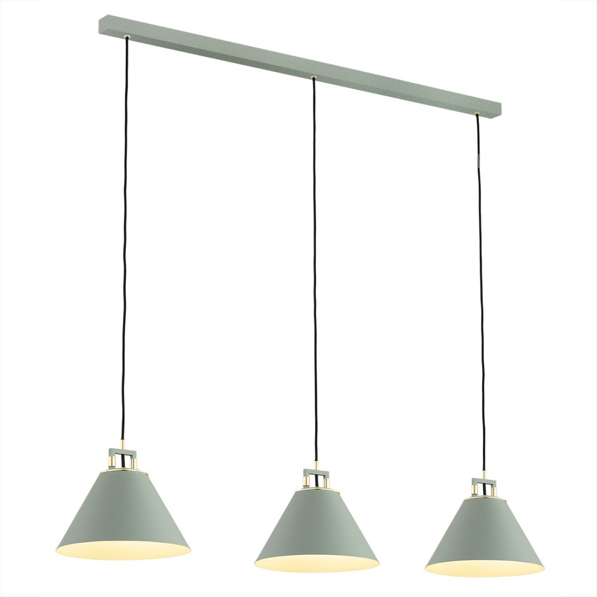 Argon ORTE 6177 szałwiowa lampa wisząca z elementami mosiądzowanymi