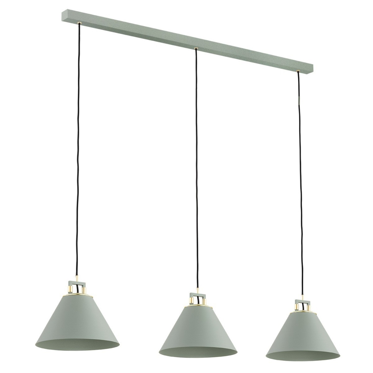 Argon ORTE 6177 szałwiowa lampa wisząca z elementami mosiądzowanymi