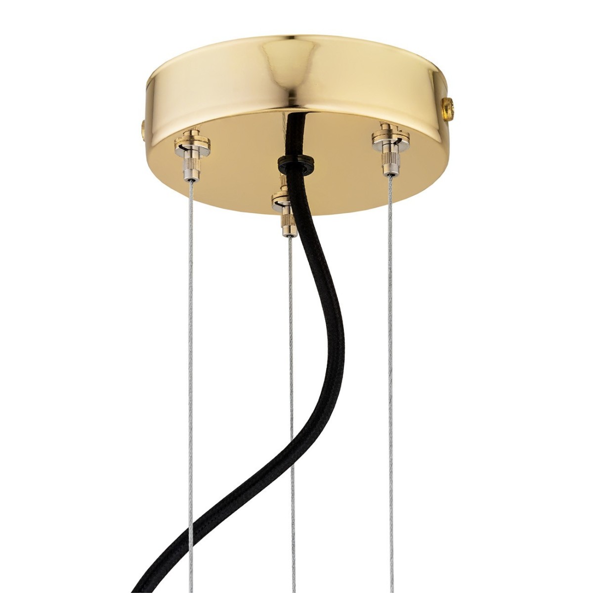 Argon SATELITE PLUS 5048 efektowny żyrandol z mlecznymi kloszami i mosiądzowanym wykończeniem