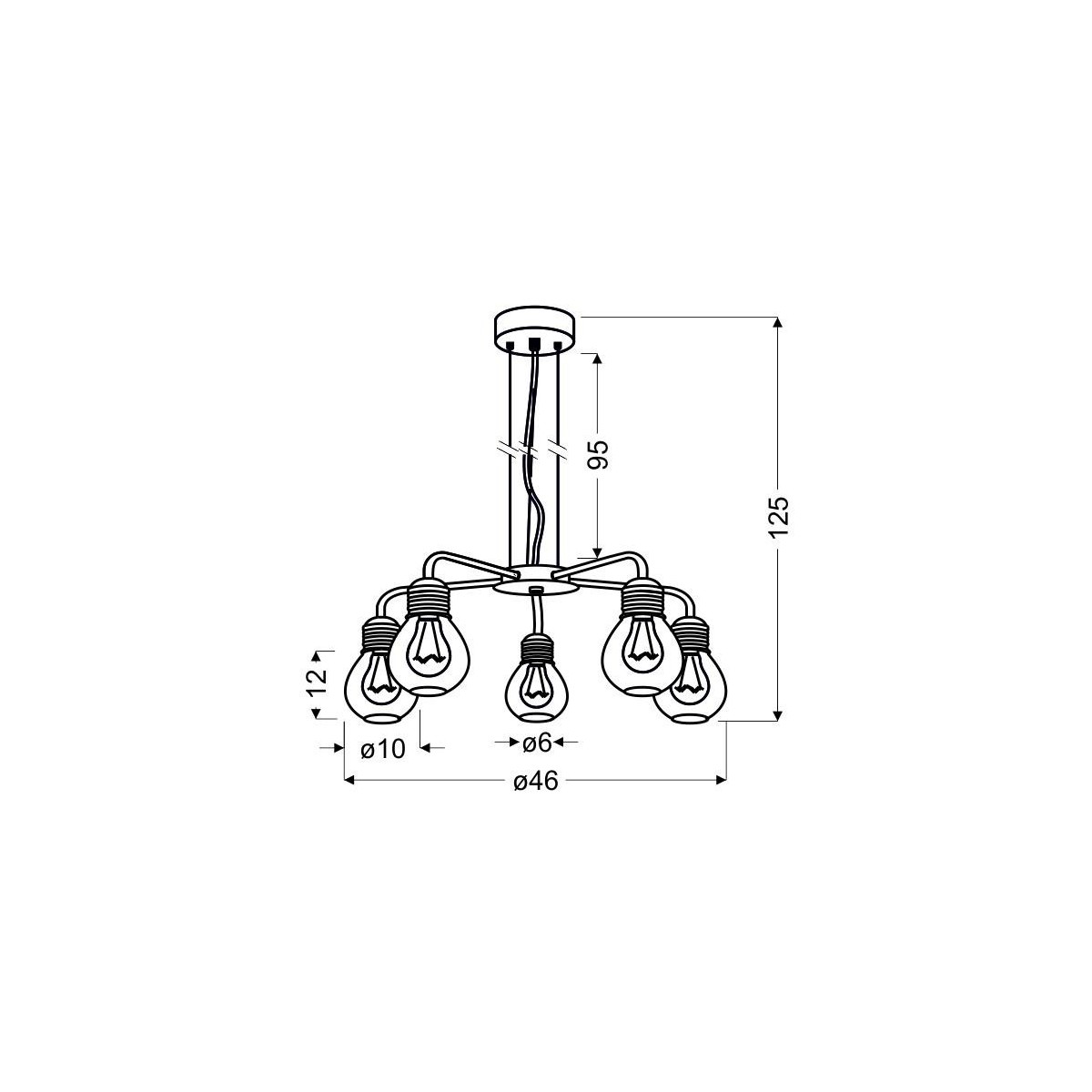 Candellux GLIVA 35-58669 5xE27