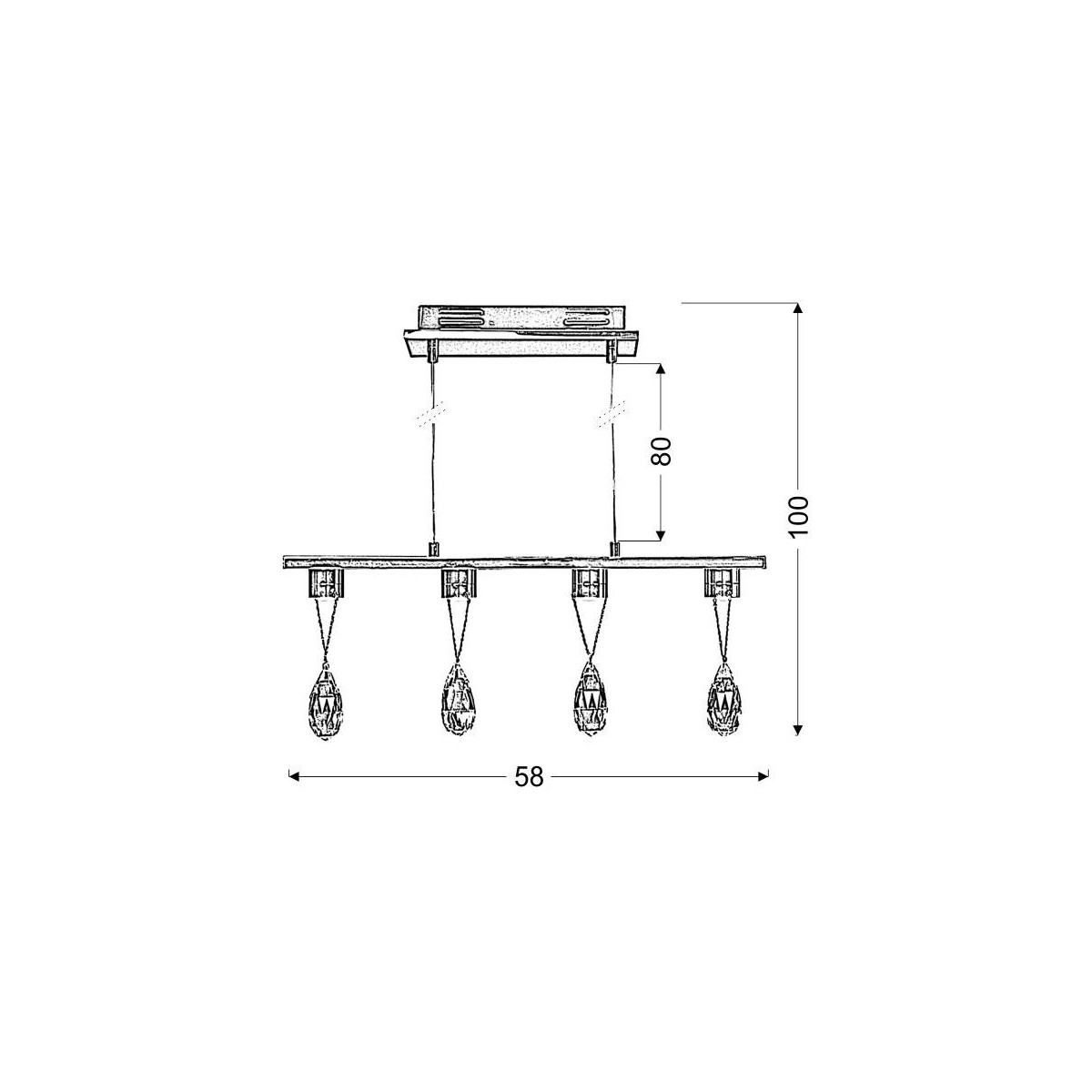 Candellux PRISMA 34-25708 4xLED - 1200 lm - 4X3W LED - 3000K