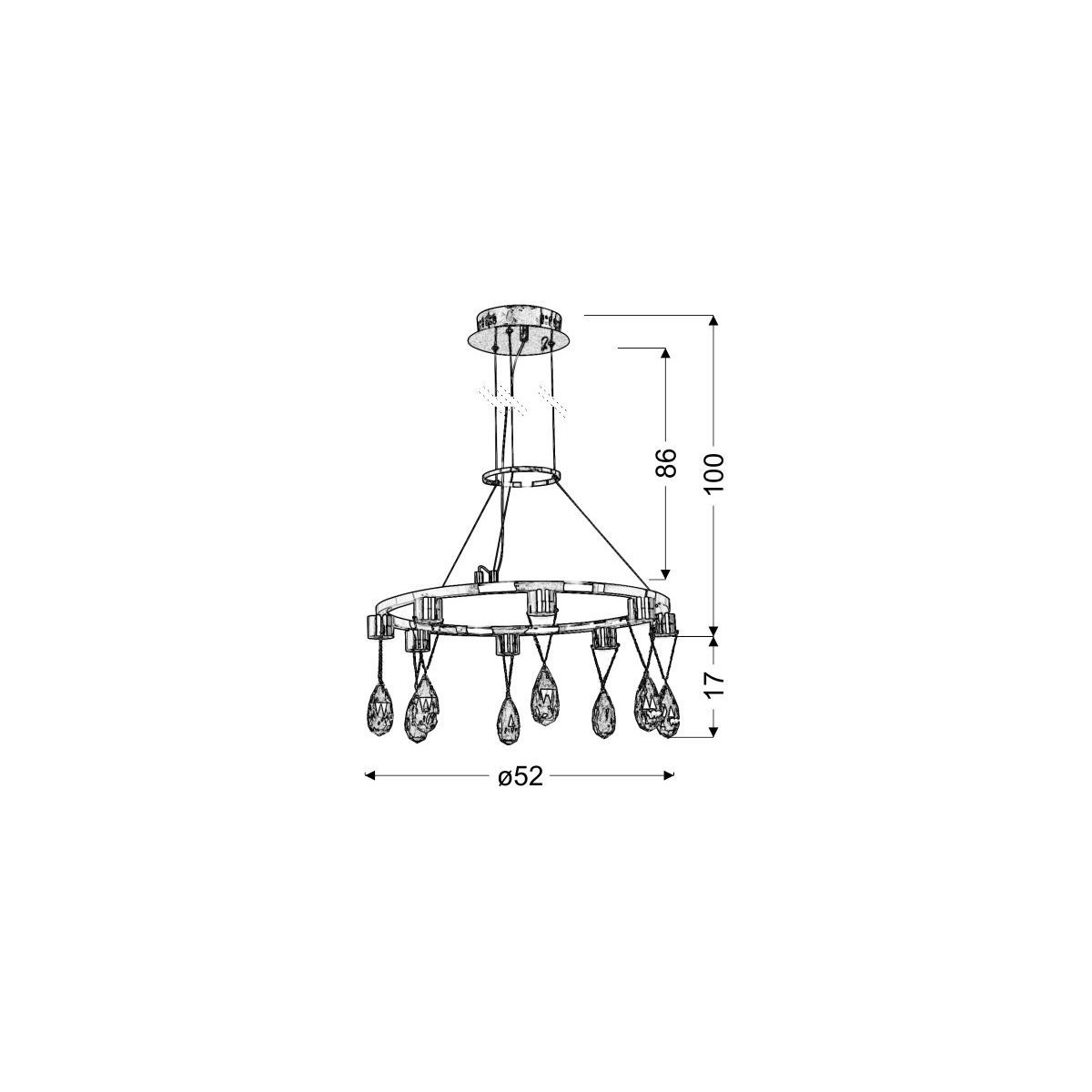 Candellux PRISMA 38-26064 8xLED - 2400 lm - 8X3W LED - 3000K