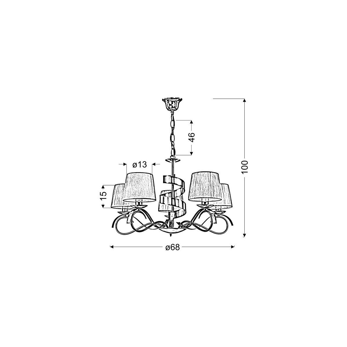 Candellux DENIS 35-23445 5xE14