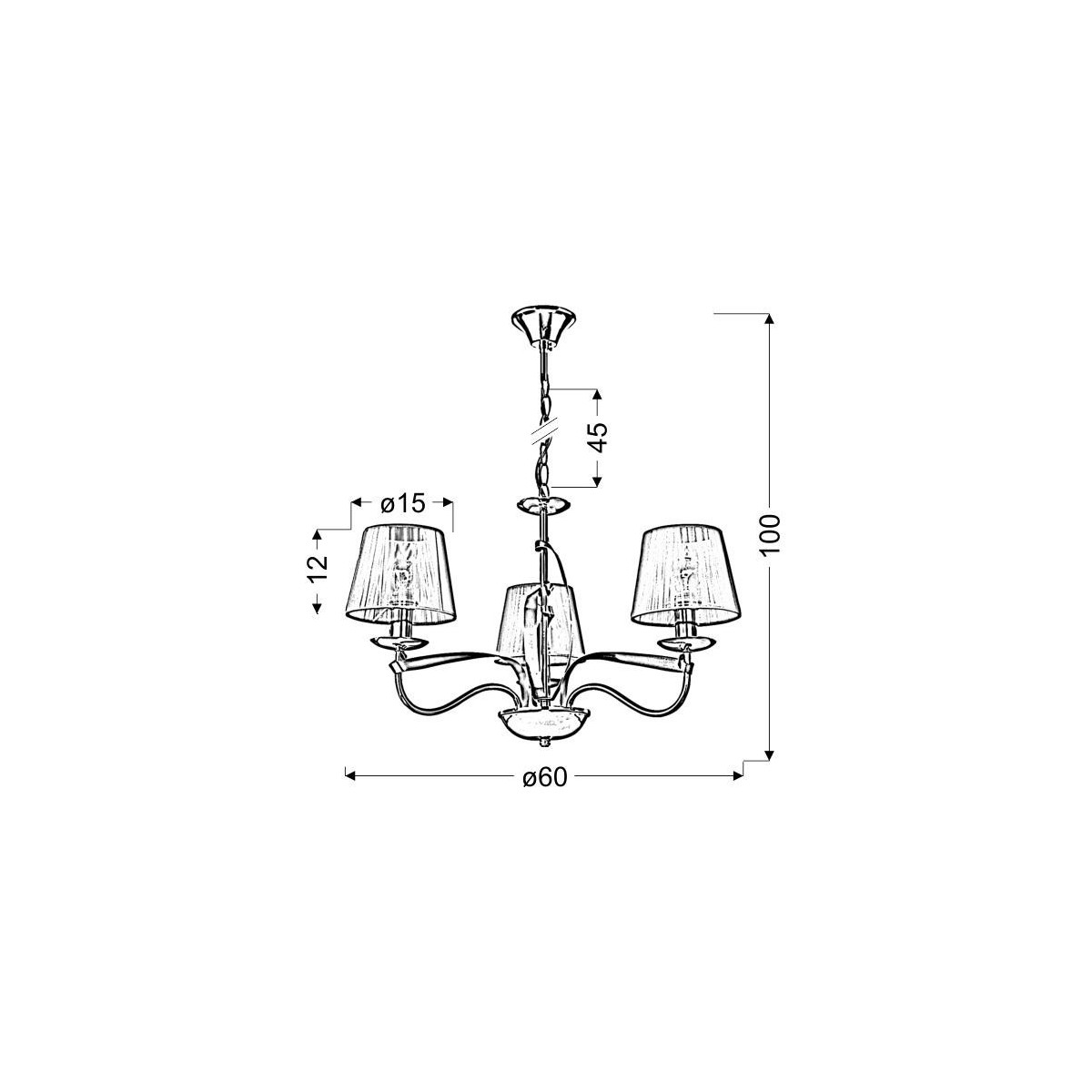 Candellux DIVA 33-55057 3xE14