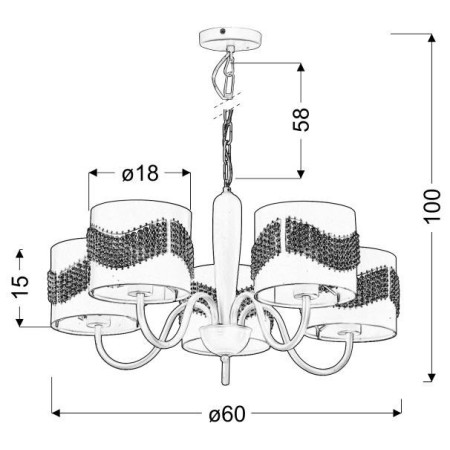 Candellux ANTONIO 35-23001 5xE27