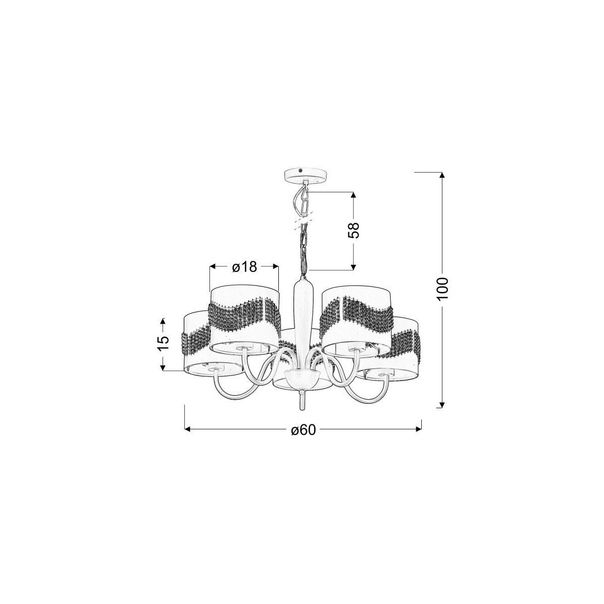 Candellux ANTONIO 35-23001 5xE27