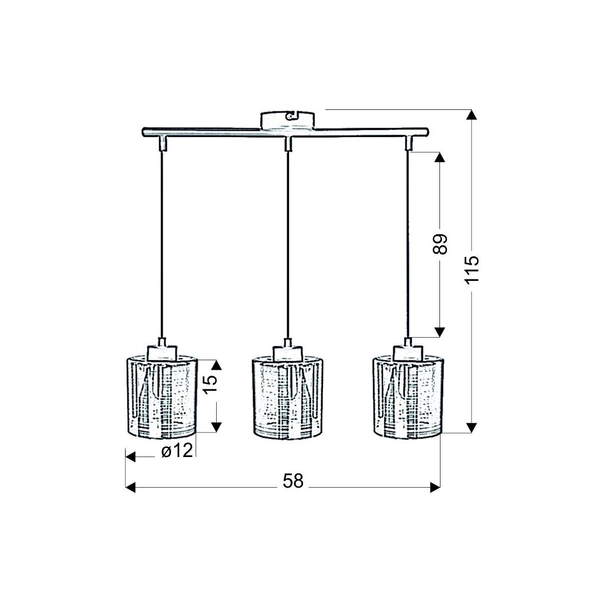 Candellux NOCTURNO 33-57709 3xE27