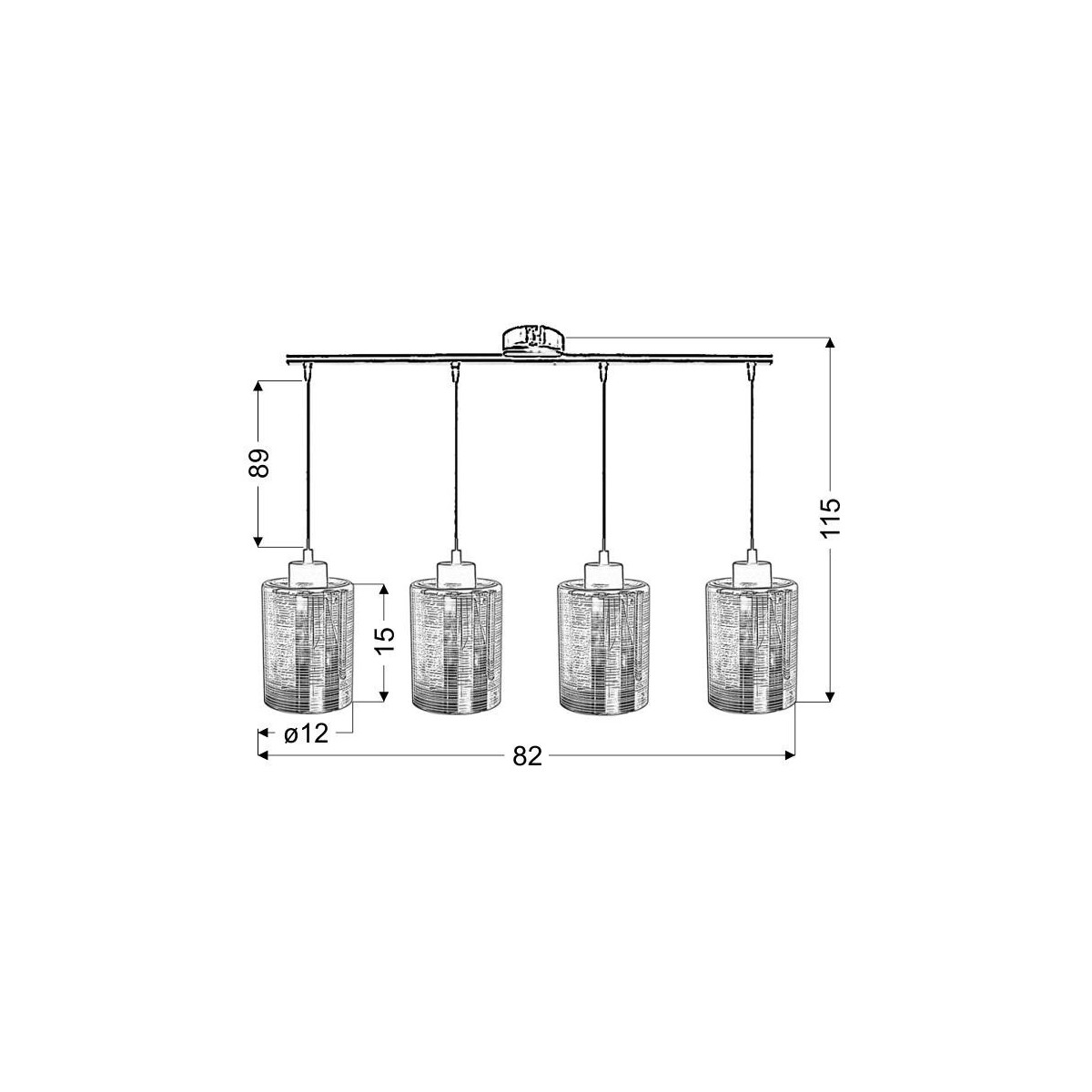 Candellux NOCTURNO 34-57723 4xE27