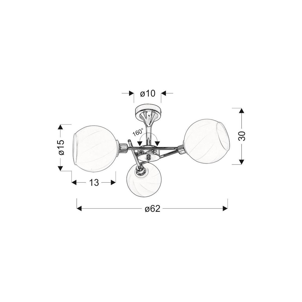 Candellux RAUL 33-72221 3xE14