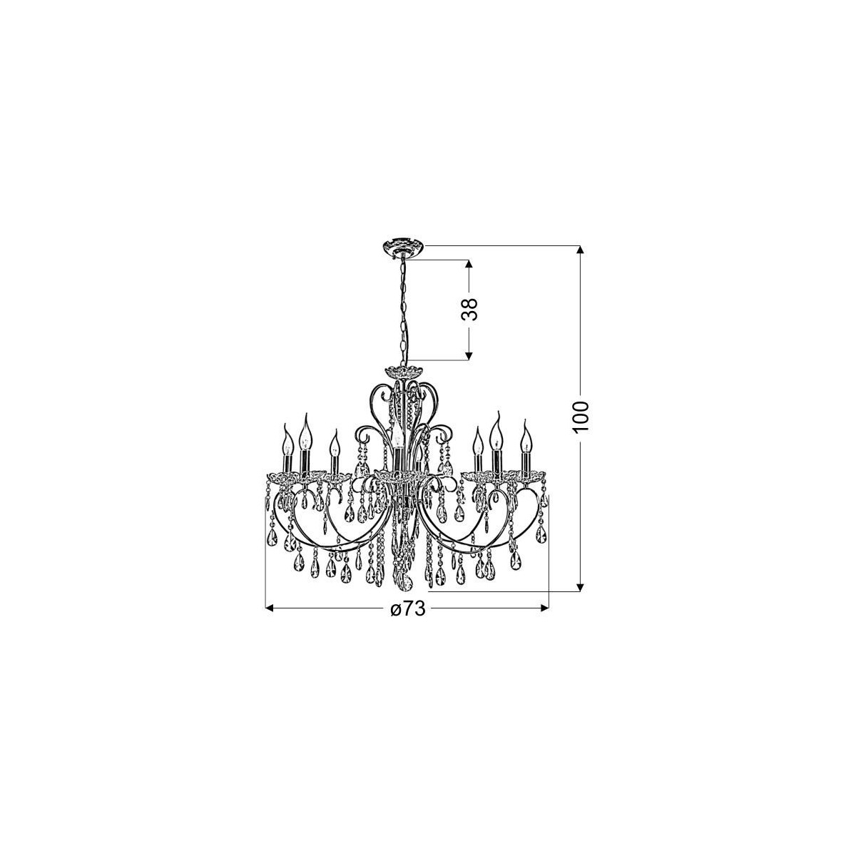 Candellux AURORA 38-97579 8xE14
