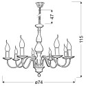 Candellux BELLAGIO 38-96510 8xE14