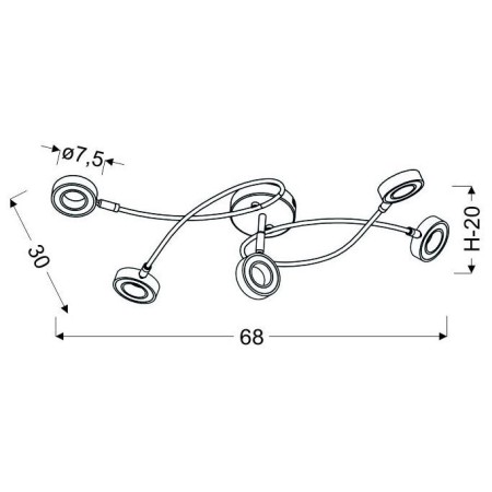 Candellux VINOLA 98-66039 5xLED - 1750 lm - 5X5W LED - 3000K