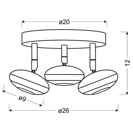 Candellux SKIPPER 98-67685 3xLED - 780 lm - 3X6W LED - 3000K