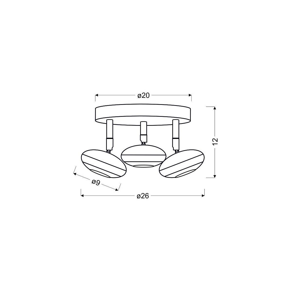 Candellux SKIPPER 98-67685 3xLED - 780 lm - 3X6W LED - 3000K