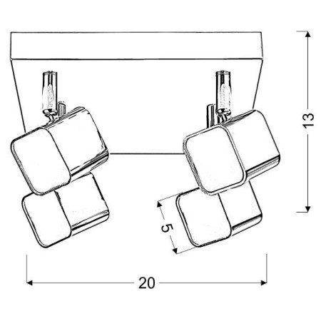 Candellux FORMA 98-62062 4xLED - 1200 lm - 4X4W LED - 3000K